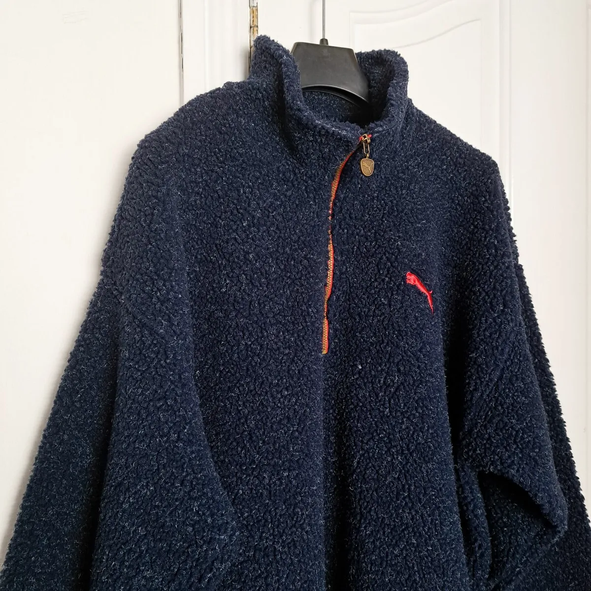 Puma Navy Blue Sherpa Fleece 1/4 Zip Sweatshirt S - Image 3