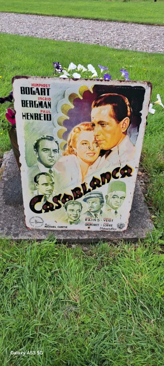 Large  casablanca metal sign