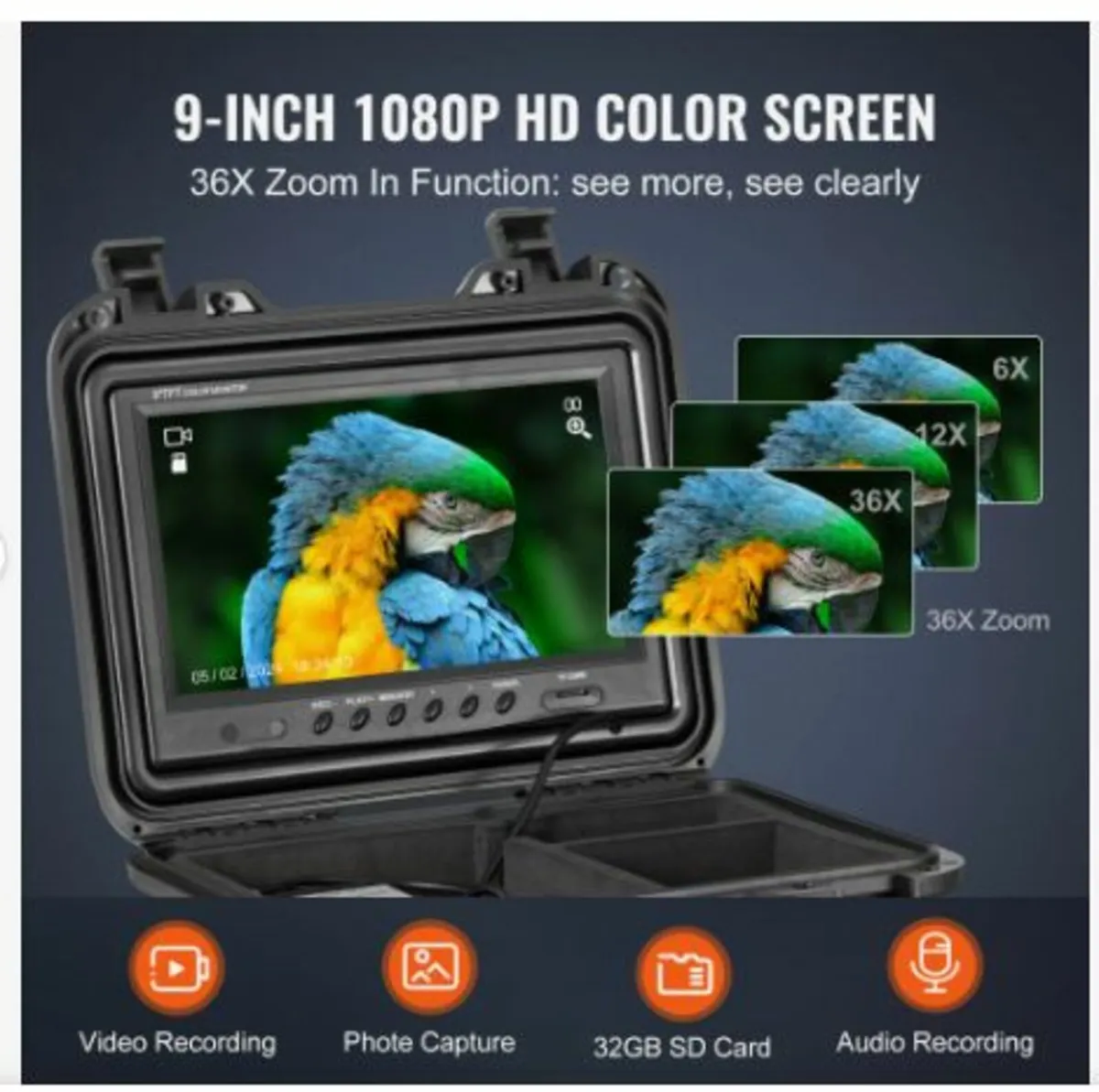 98 ft/30m Self-Leveling Drain Camera with 9" Scree - Image 3