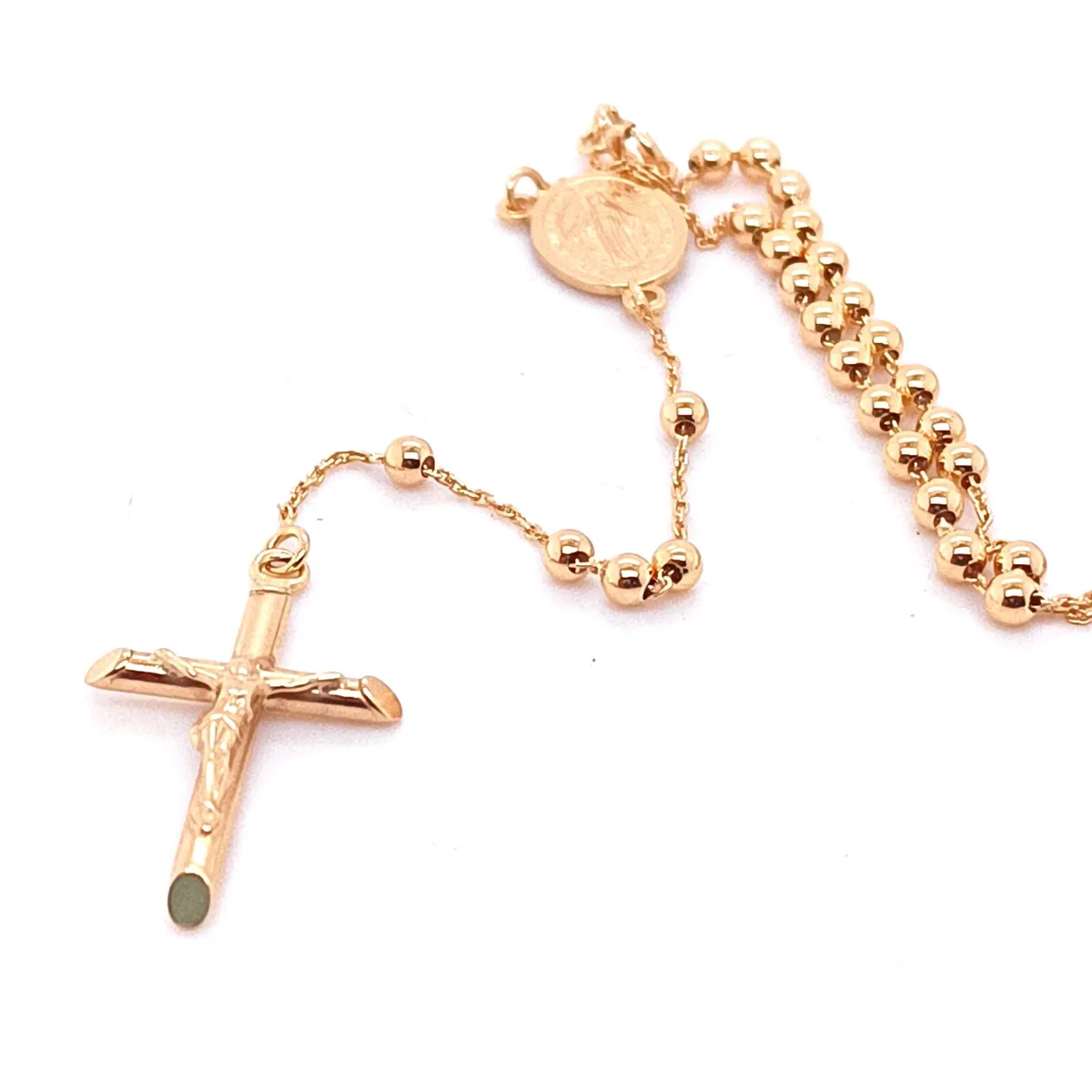 9k Yellow Gold Rosary Necklace, New ! - Image 1