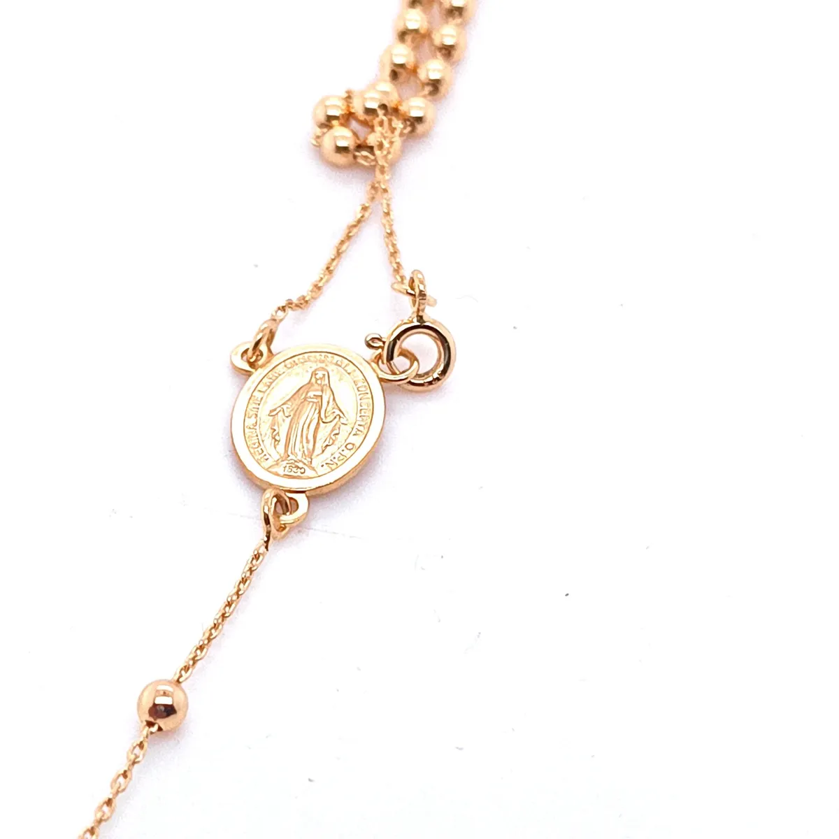 9k Yellow Gold Rosary Necklace, New ! - Image 3