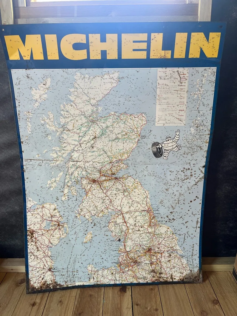 Vintage Original Michelin Roadmap Sign - Image 1