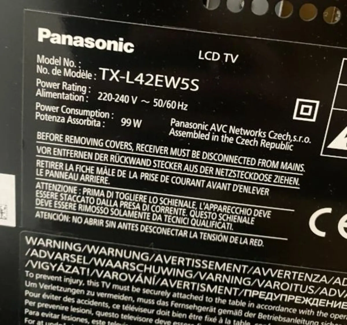 TV 42" Panasonic Tx-l42ew5s LED - Image 3