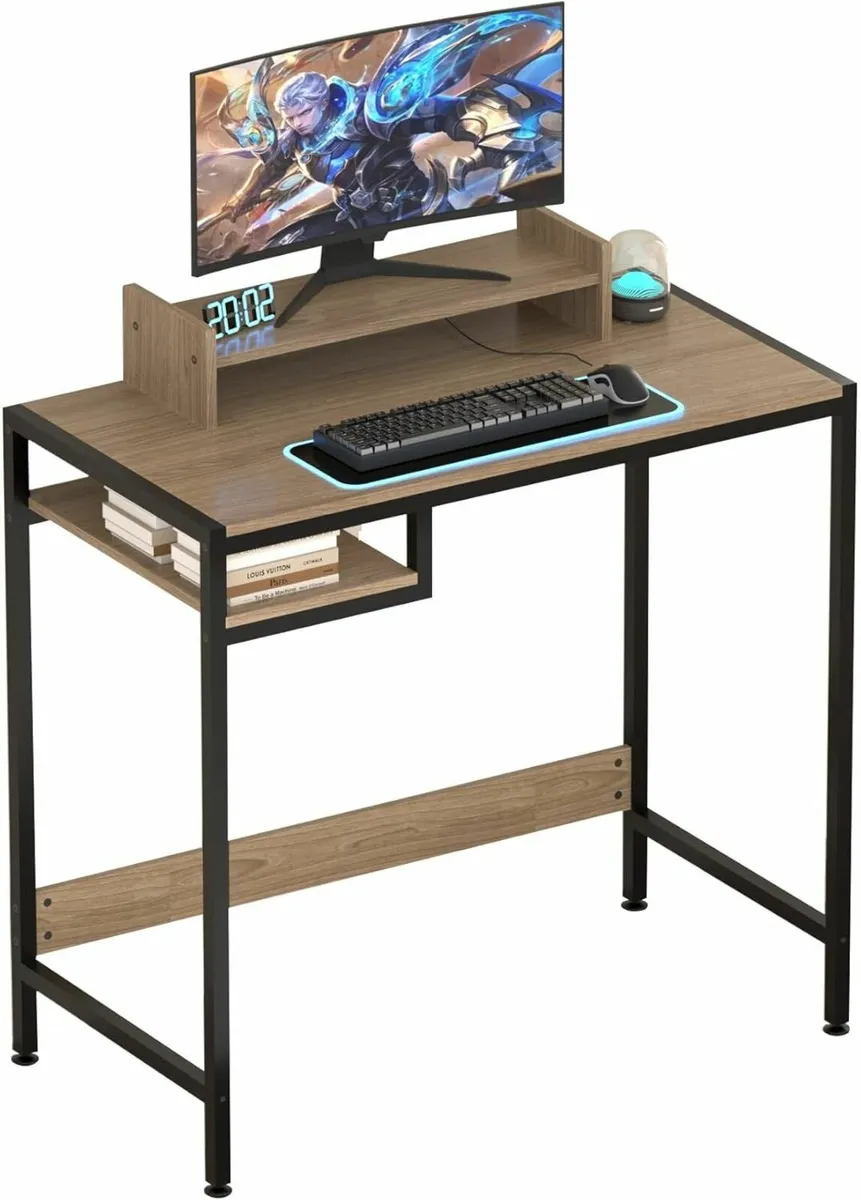 Gaming Computer Office Desk 80x42cm Storage Shelf - Image 4