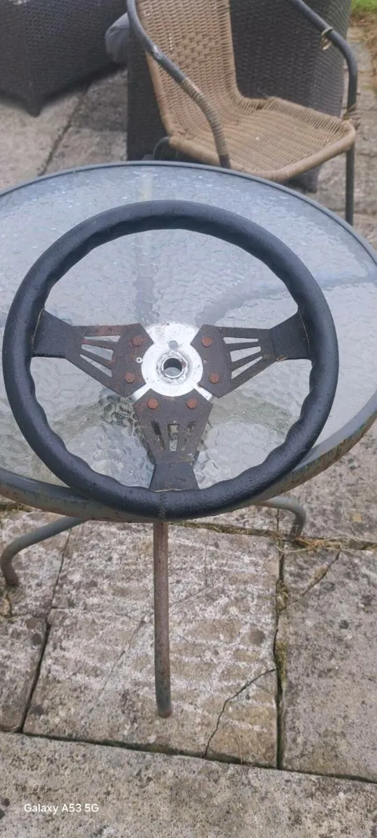 Old sports steering wheel