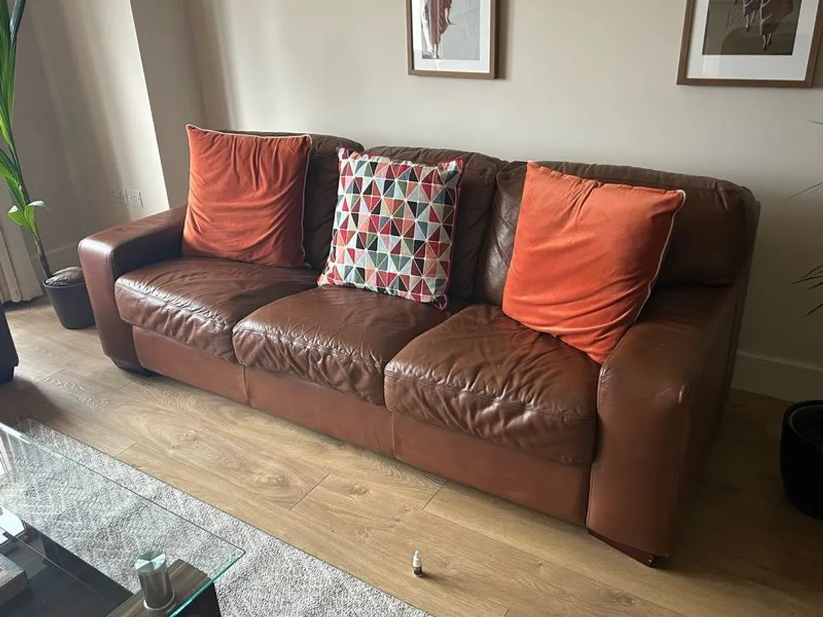 Genuine Leather Sofa Set - Image 2