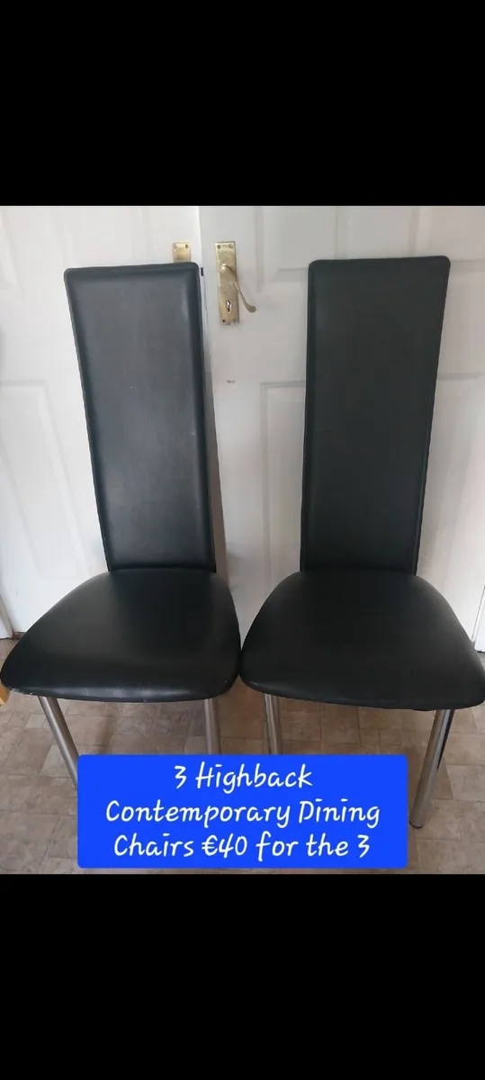 3 high back dining chairs - Image 2