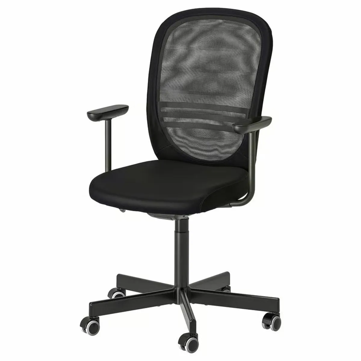 Office chair with armrests, black - Image 1