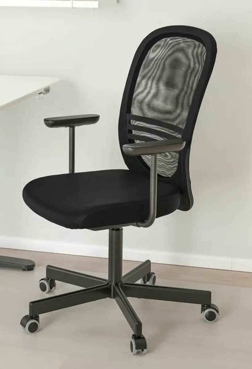 Office chair with armrests, black - Image 4
