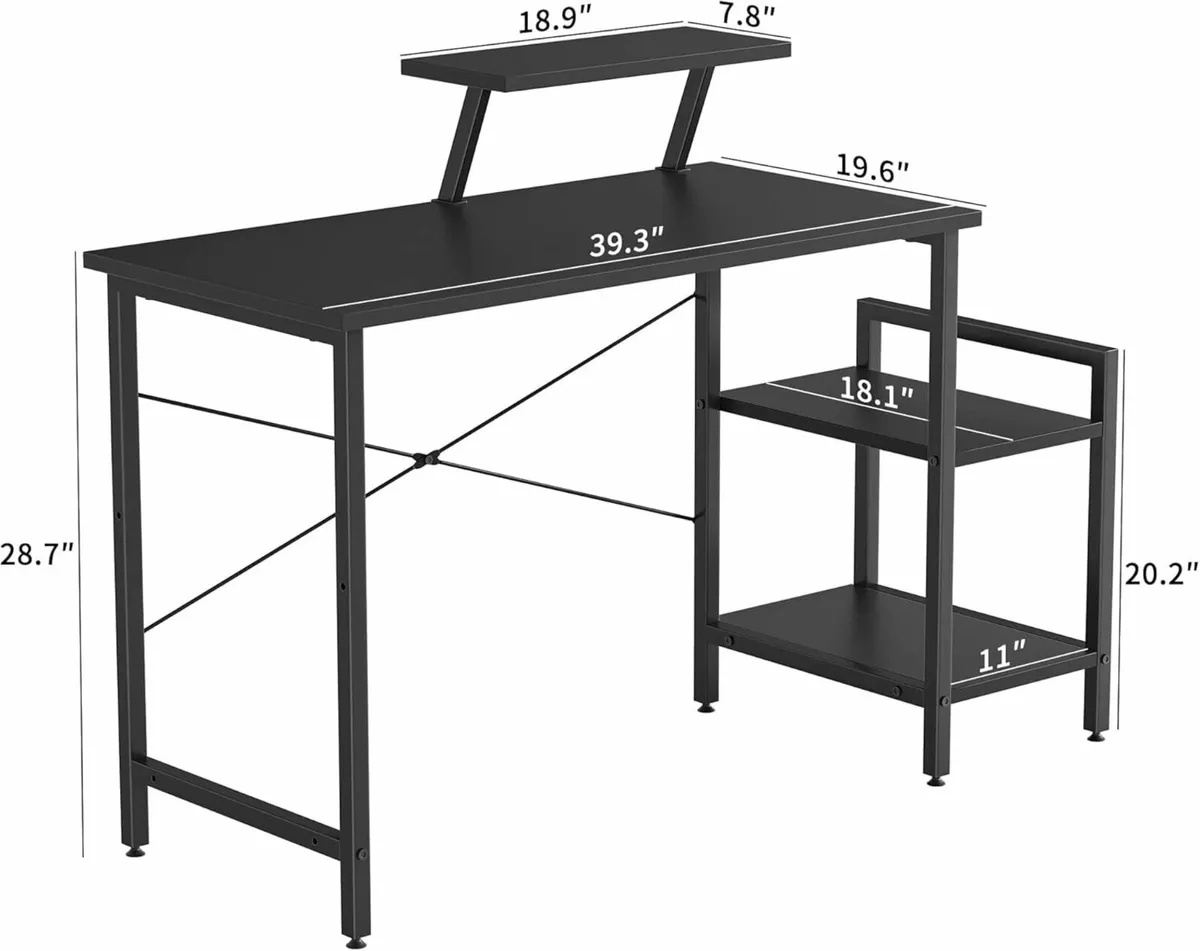 Computer Desk Office Storage Rack 100x50cm - Image 3