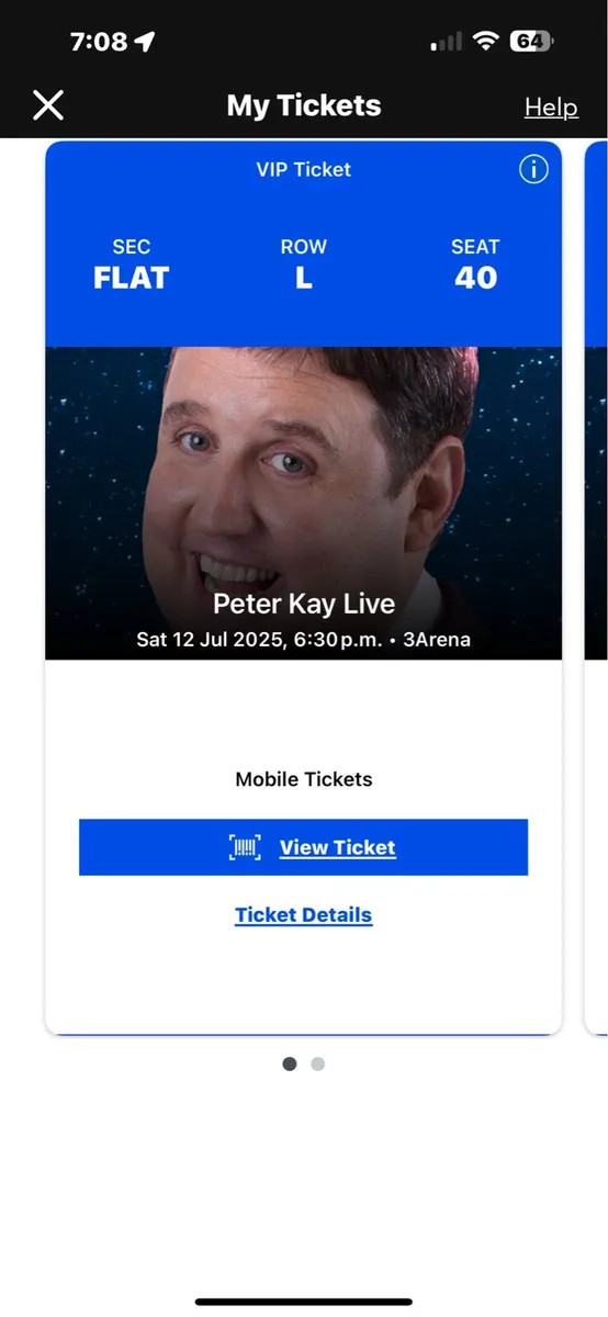 Peter Kay VIP Tickets x2 12 July Dublin - Image 1