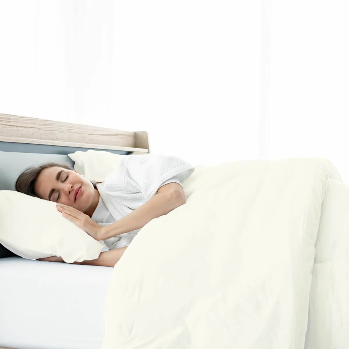 Double Duvet Cover Sets Cream Comfortable Hotel - Image 2