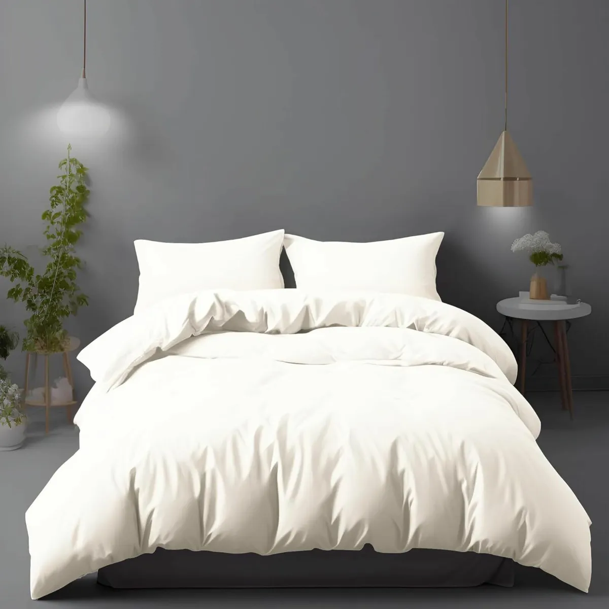 Double Duvet Cover Sets Cream Comfortable Hotel - Image 1