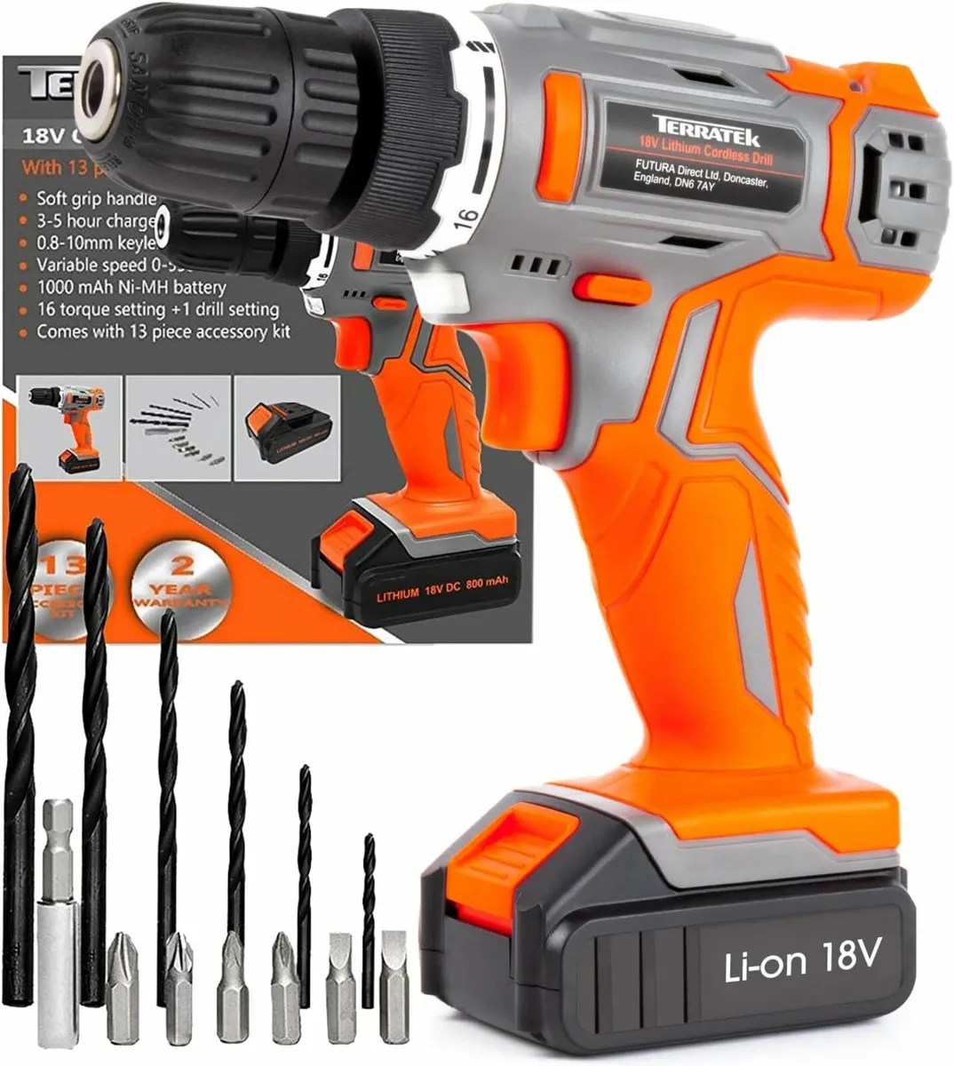 Cordless Drill Driver13Pc Electric Screwdriver Set - Image 1