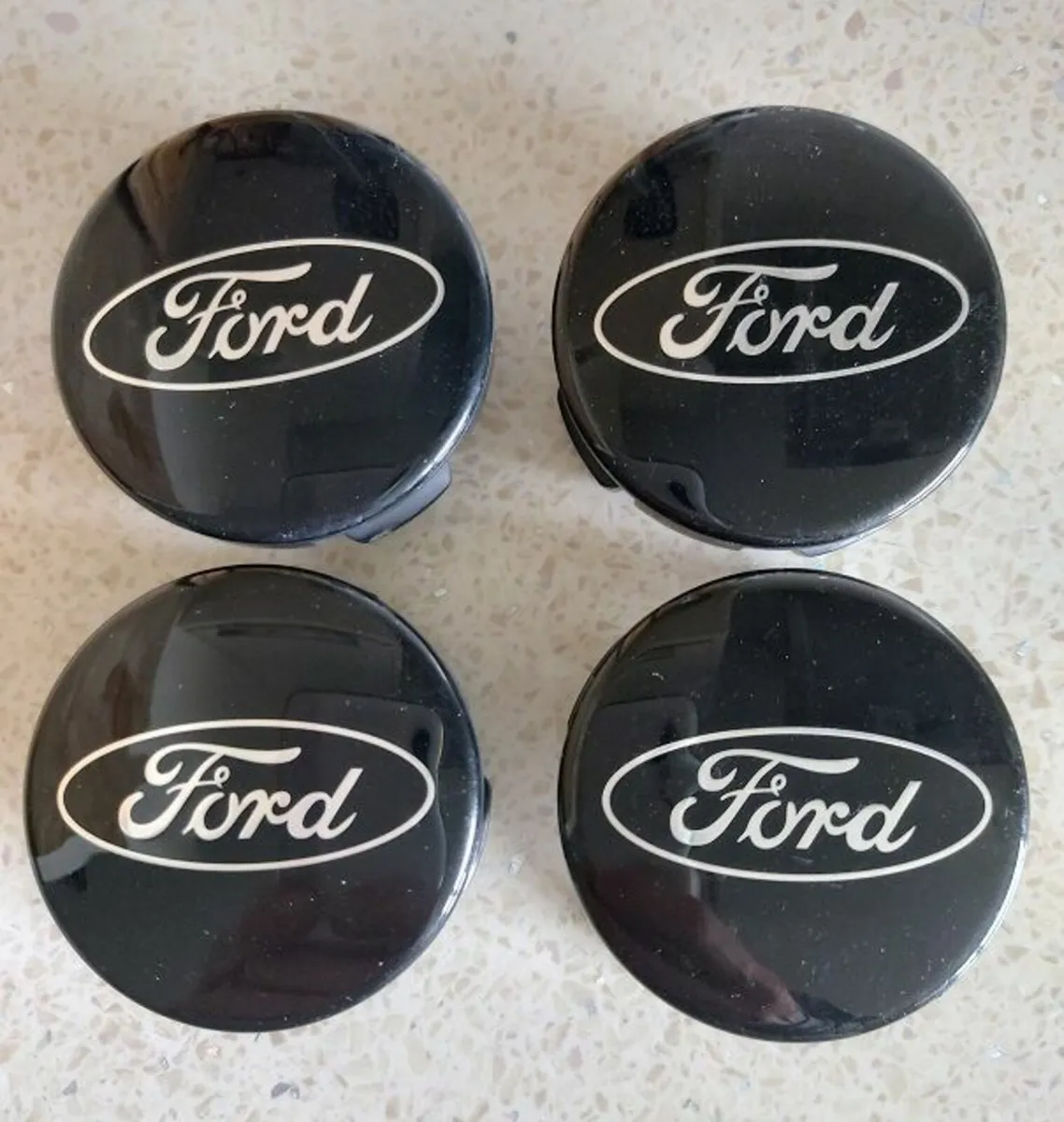 4 x  Black Ford Centre Caps - FREE POST - Image 1