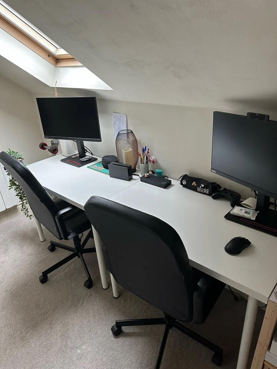 2 IKEA Desks + 2 Desk Chairs set – Great Condition - Image 1