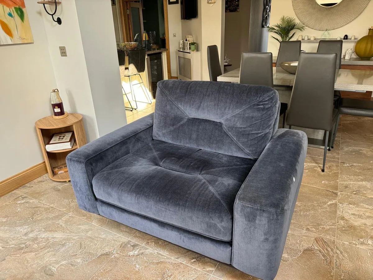 Navy couch and snuggled - Image 3