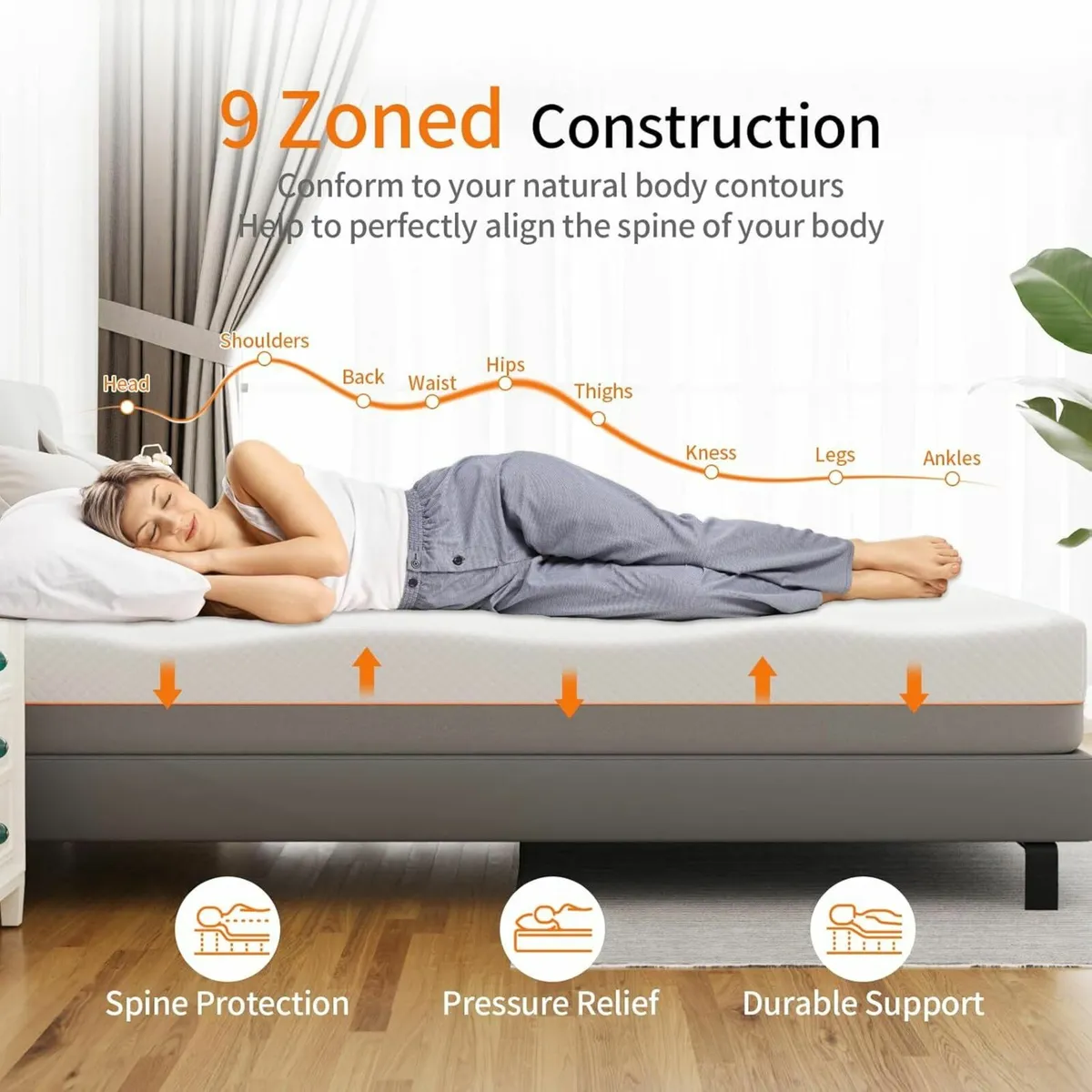 Small Double Mattress Memory Foam 120x190x20cm - Image 4