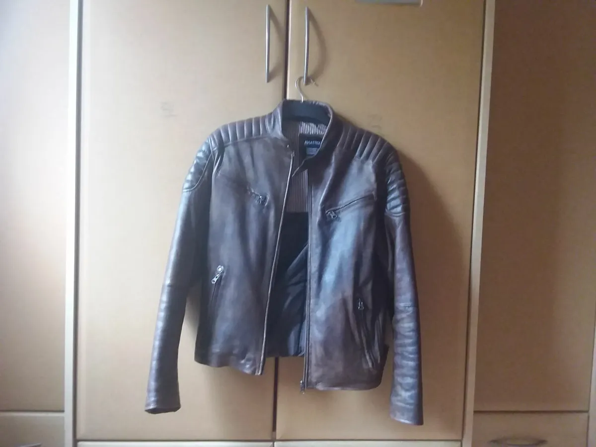 AVIATRIX mens brown leather jacket - Image 3