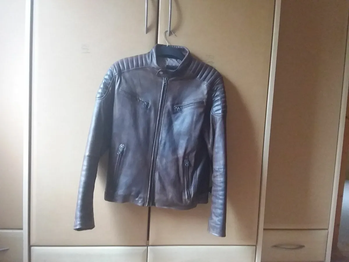 AVIATRIX mens brown leather jacket - Image 1