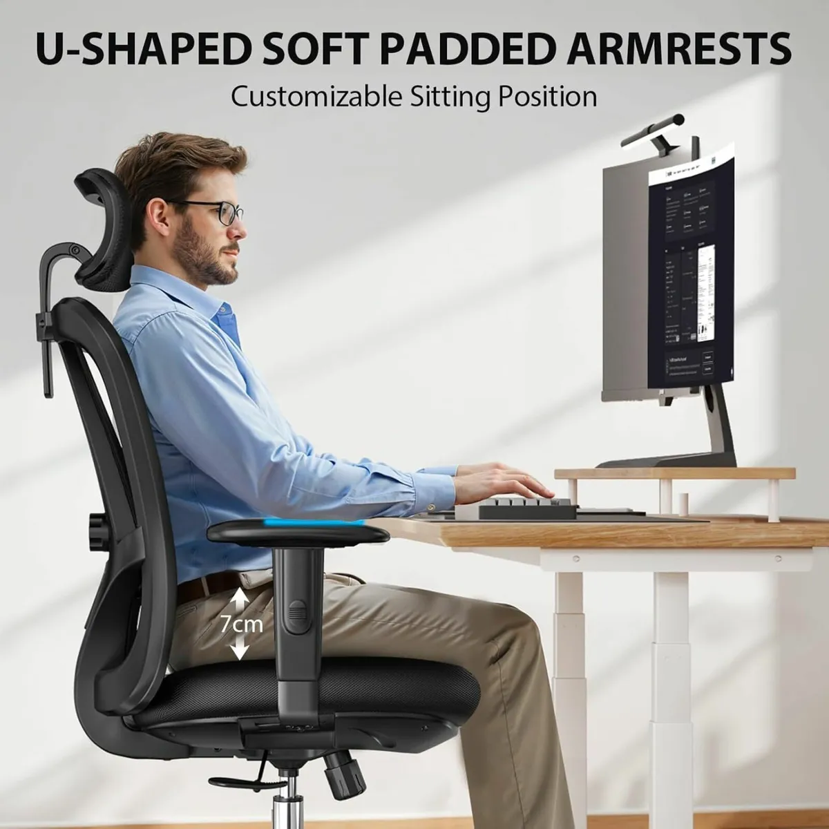 Ergonomic Office Chair Back Support 2D Armrest - Image 3