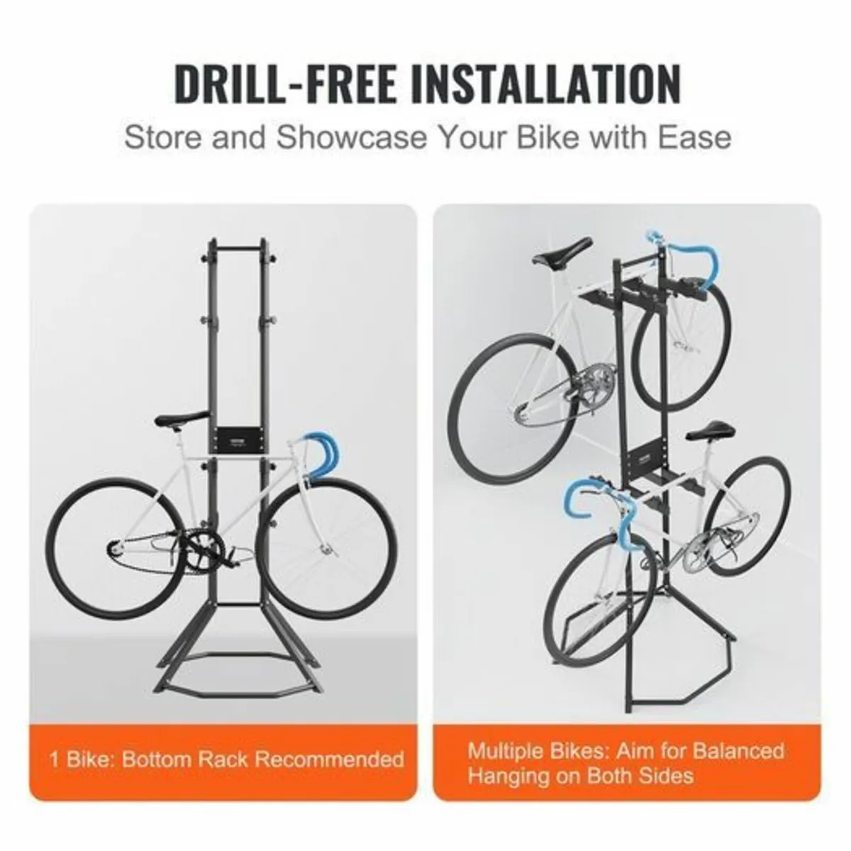 4 Bike Storage Rack, Free Standing Gravity Wall Ve - Image 3