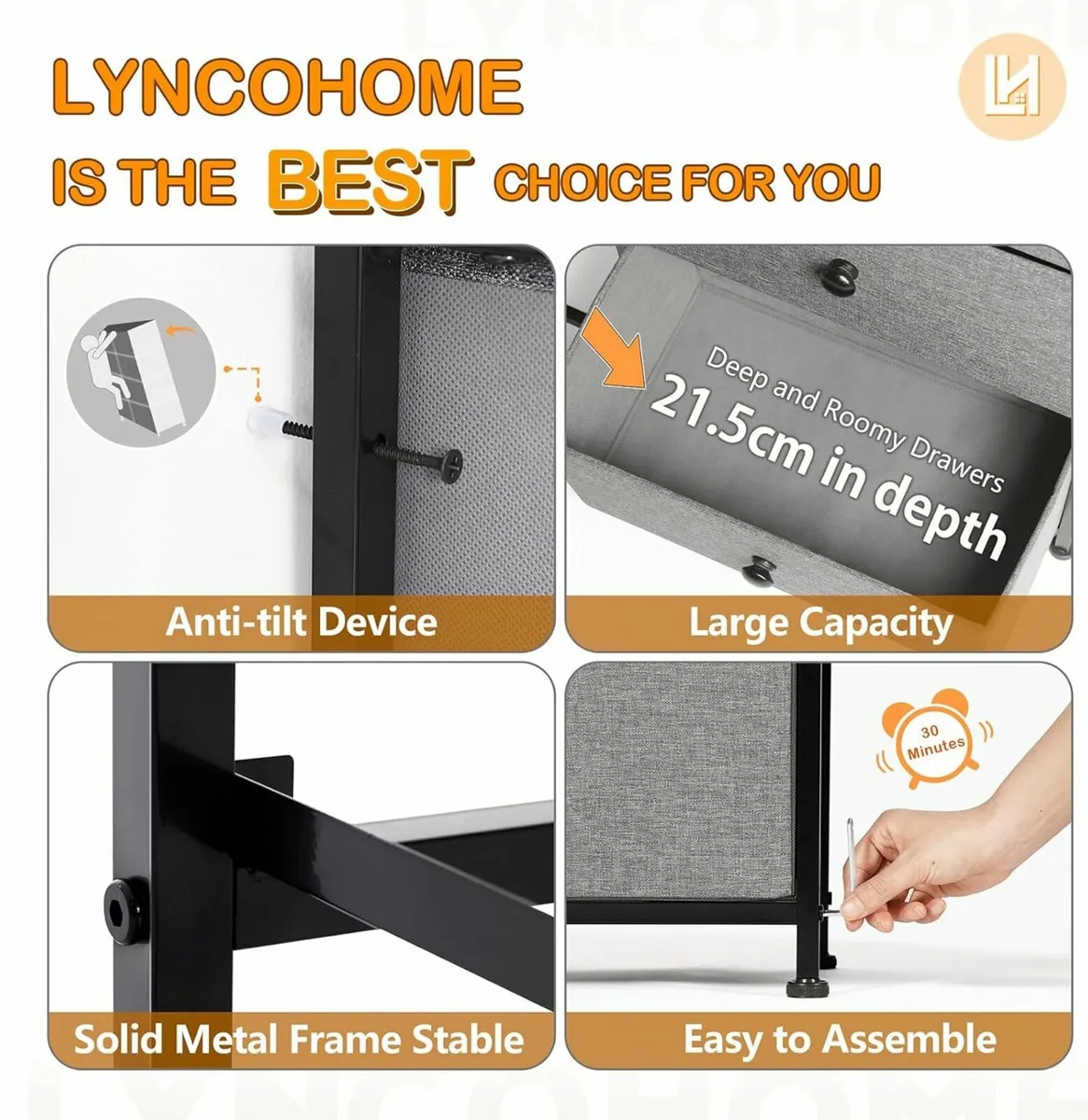 Chest of Drawer Bedroom Storage Unit Tv stand - Image 3