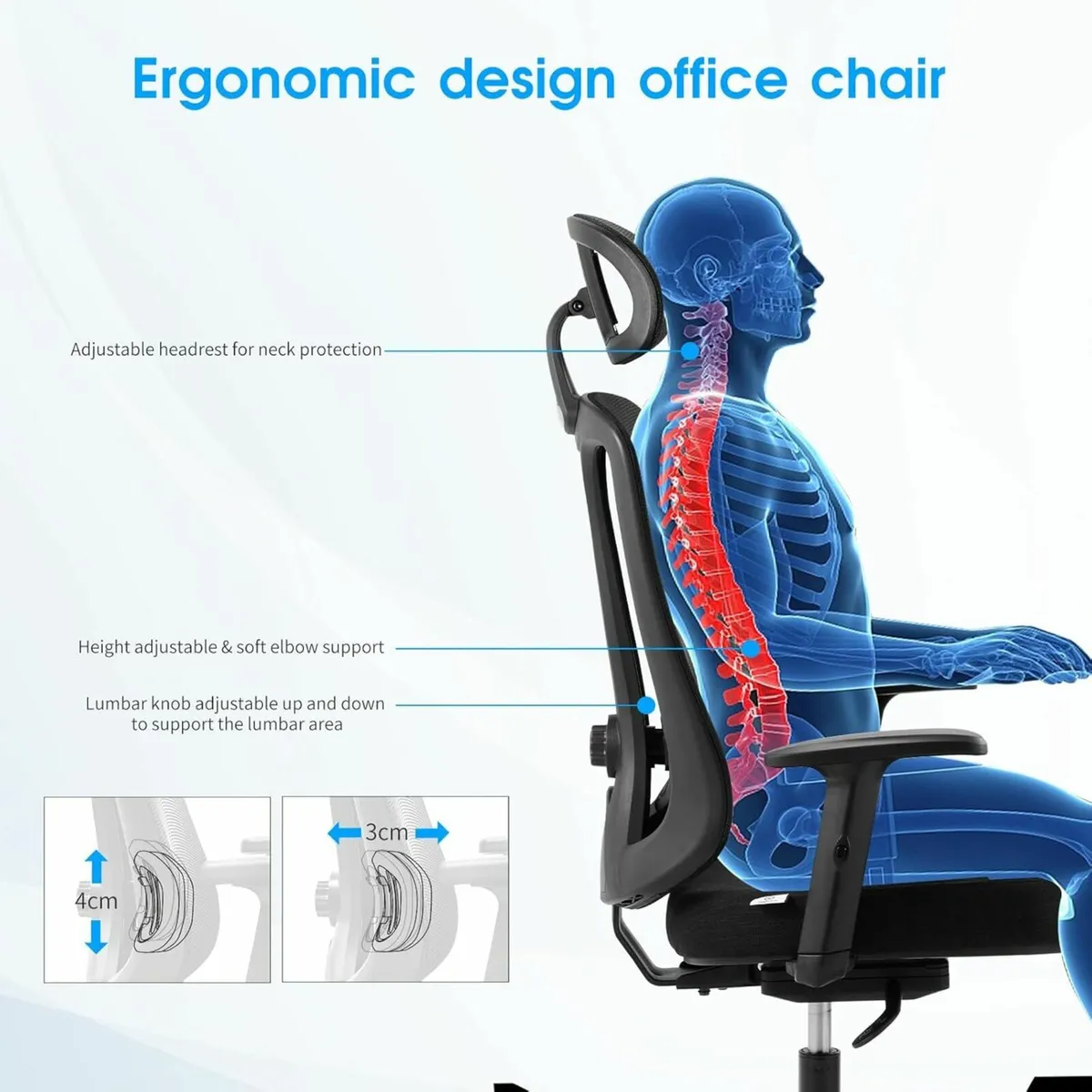 Ergonomic Office Chair Adjustable Home Desk Chair - Image 3