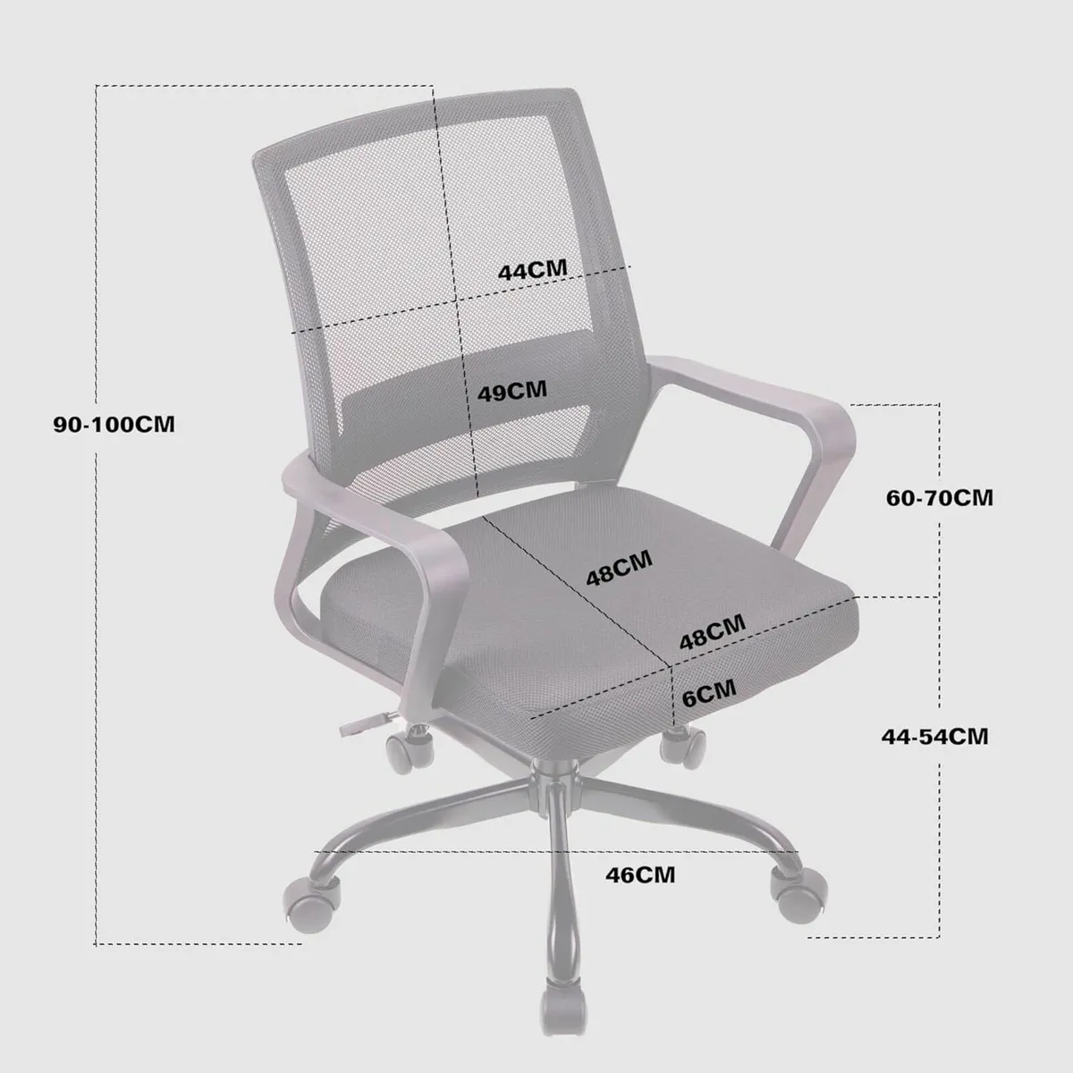 Adjustable office chair ergonomic mesh swivel seat - Image 3