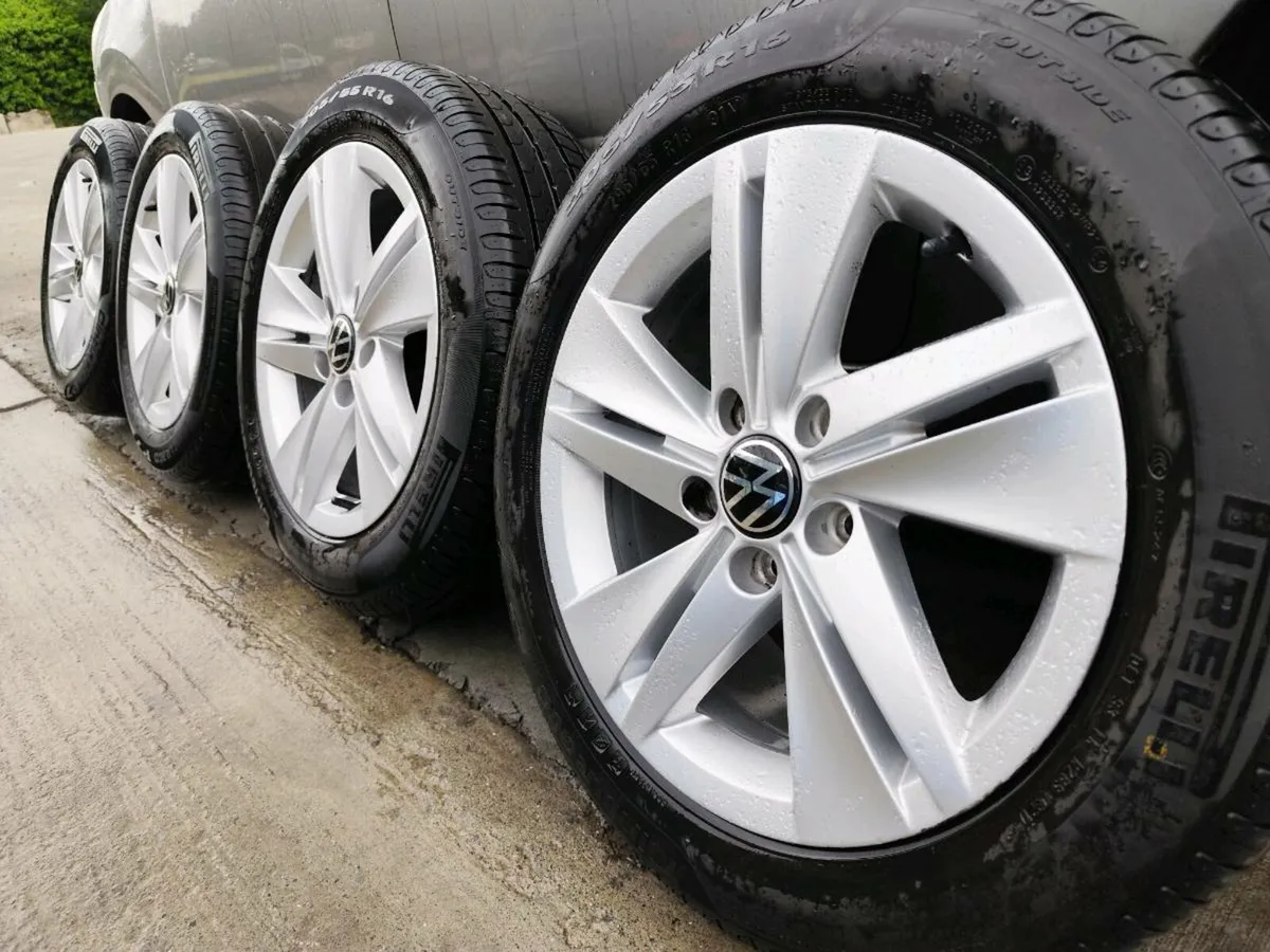 16" VW alloy wheels on Pirelli tyres - Image 1