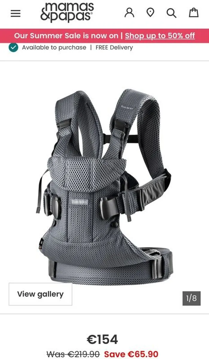 BabyBjorn One Carrier Air - (Mesh) - Like New - Image 1