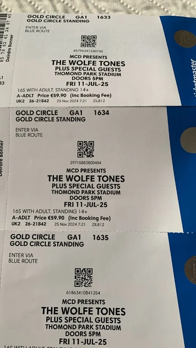 Swapping Wolfe Tones Limerick tickets