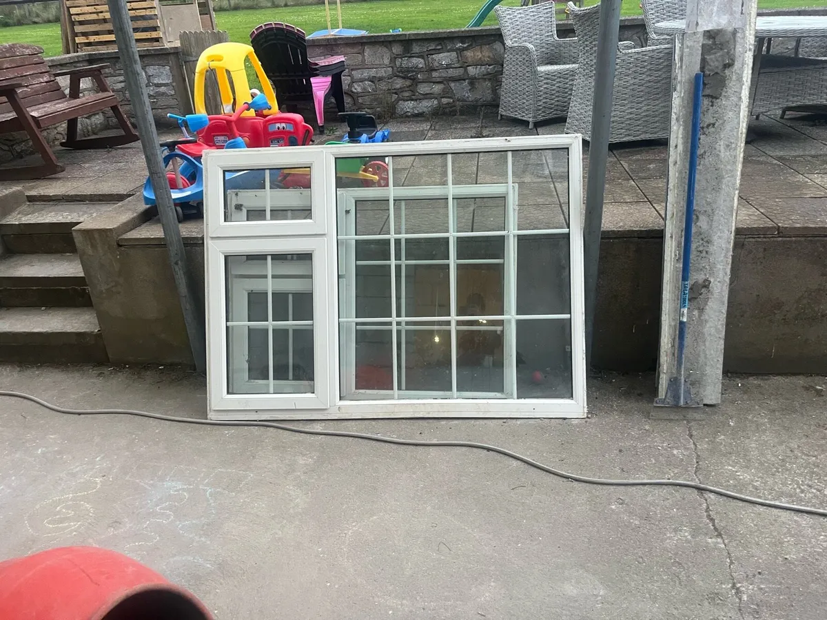2 white pvc double glazed windows - Image 1