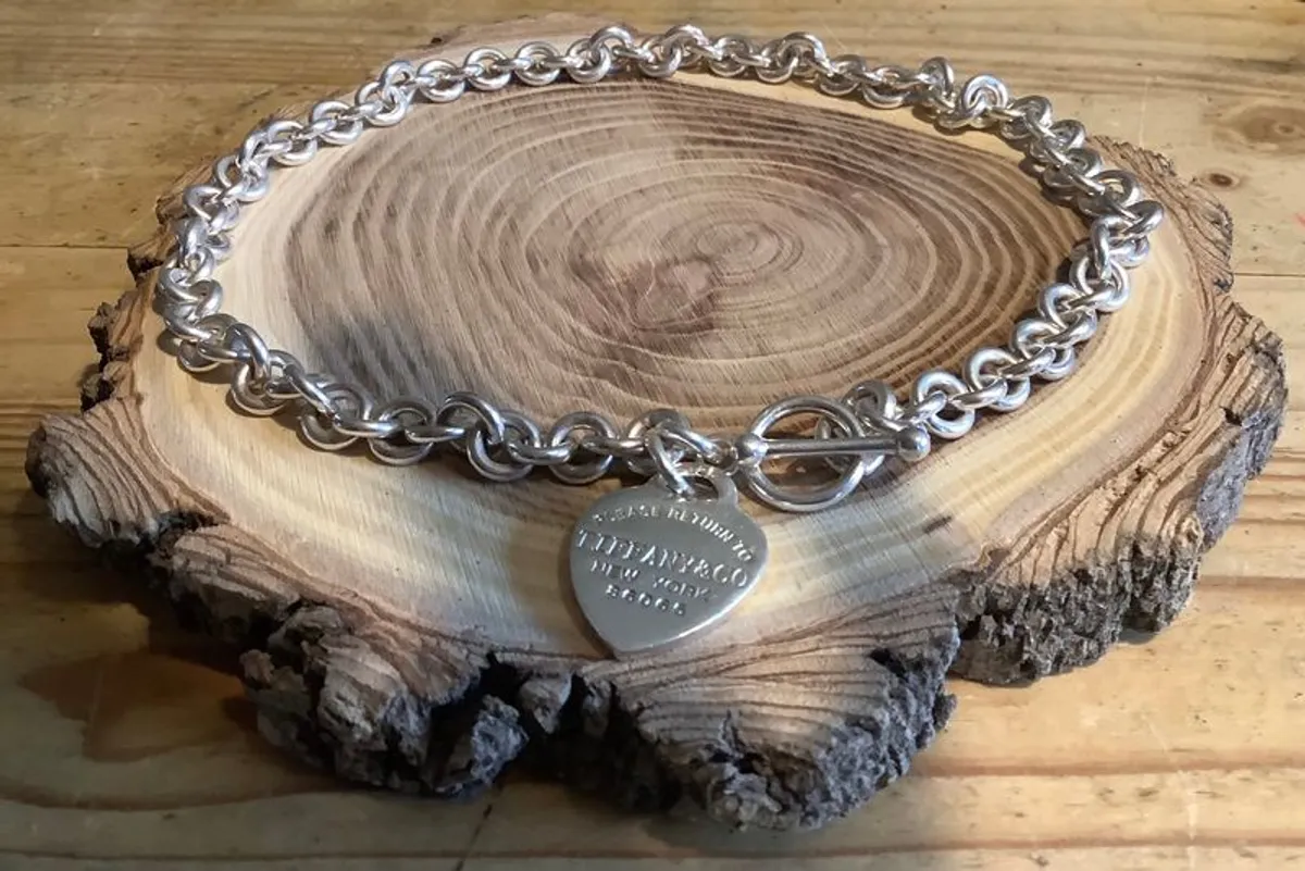 Heavy Sterling Silver Tiffany Style Choker - Image 1