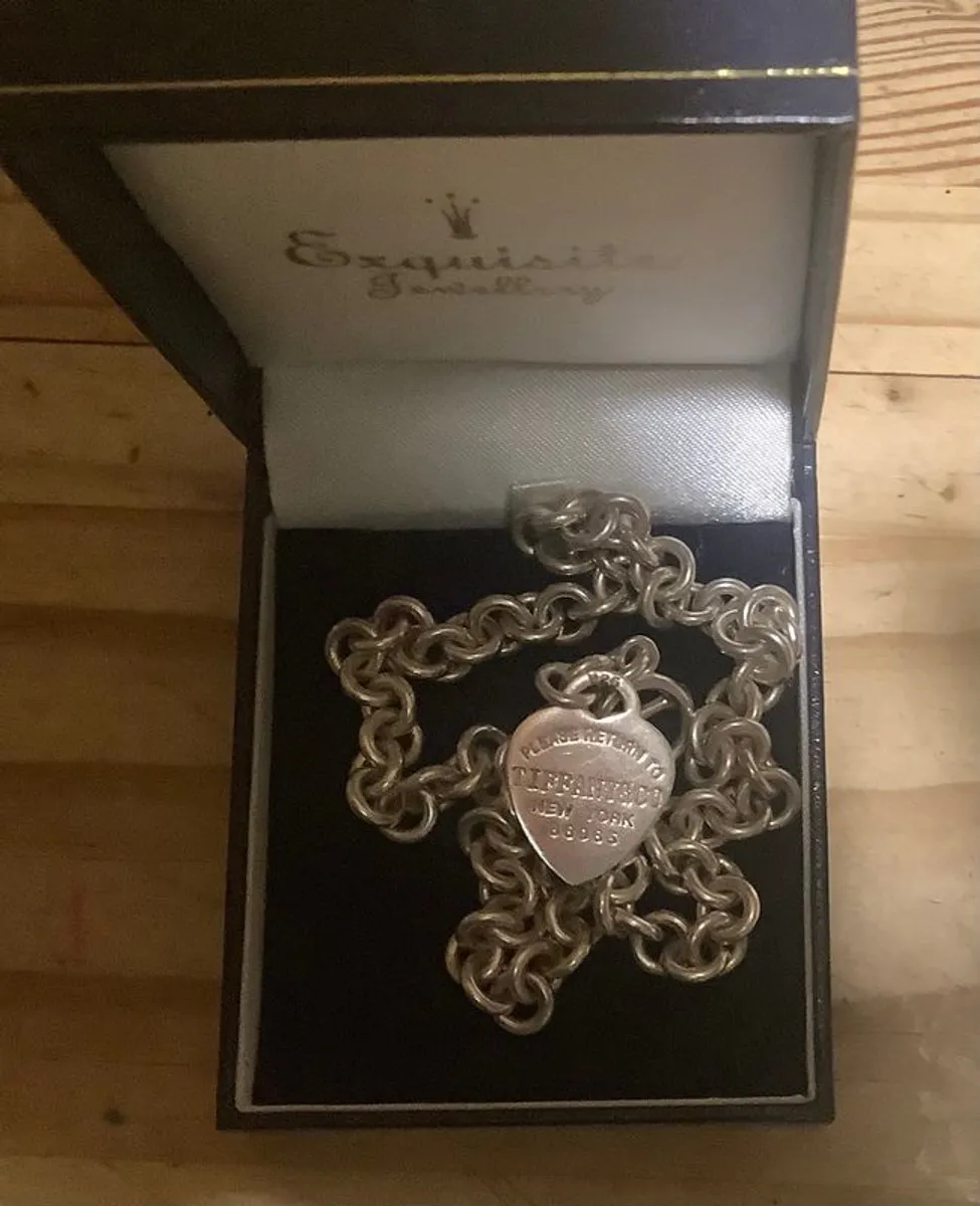 Heavy Sterling Silver Tiffany Style Choker - Image 2
