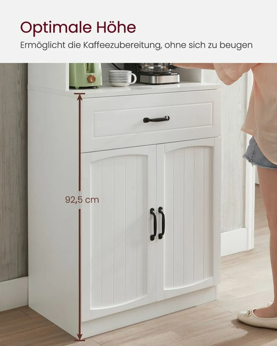 Tall Kitchen Storage Cabinet with Drawer and Upper - Image 4