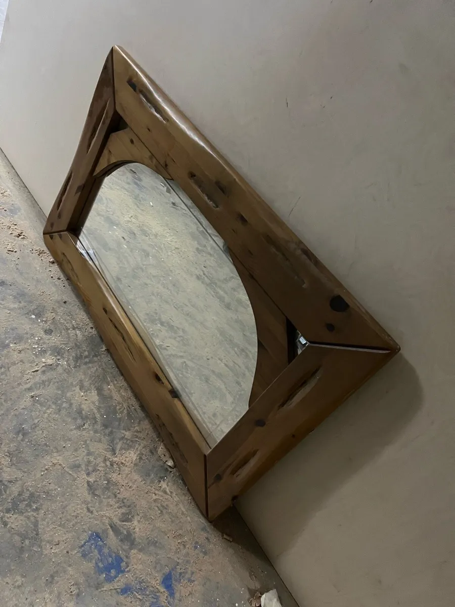 Rustic Pitch Pine Mirror - Image 1