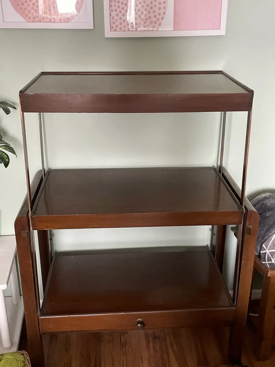 Antique 3 tier table/bookshelf - Image 1
