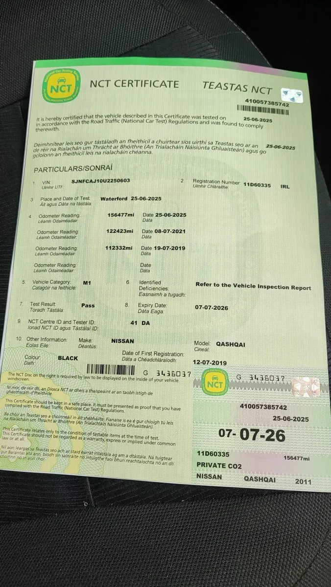 Nissan Qashqai N-Tec  2011 New NCT 07.26 - Image 2