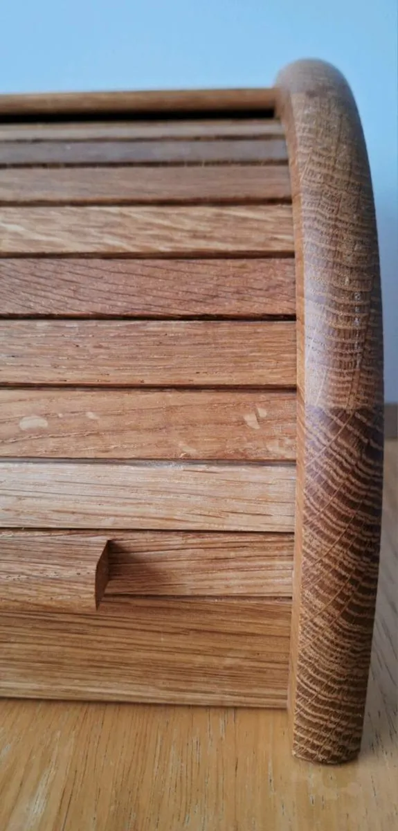 NEW M&S Small Solid Oak Bread Bin - Image 3