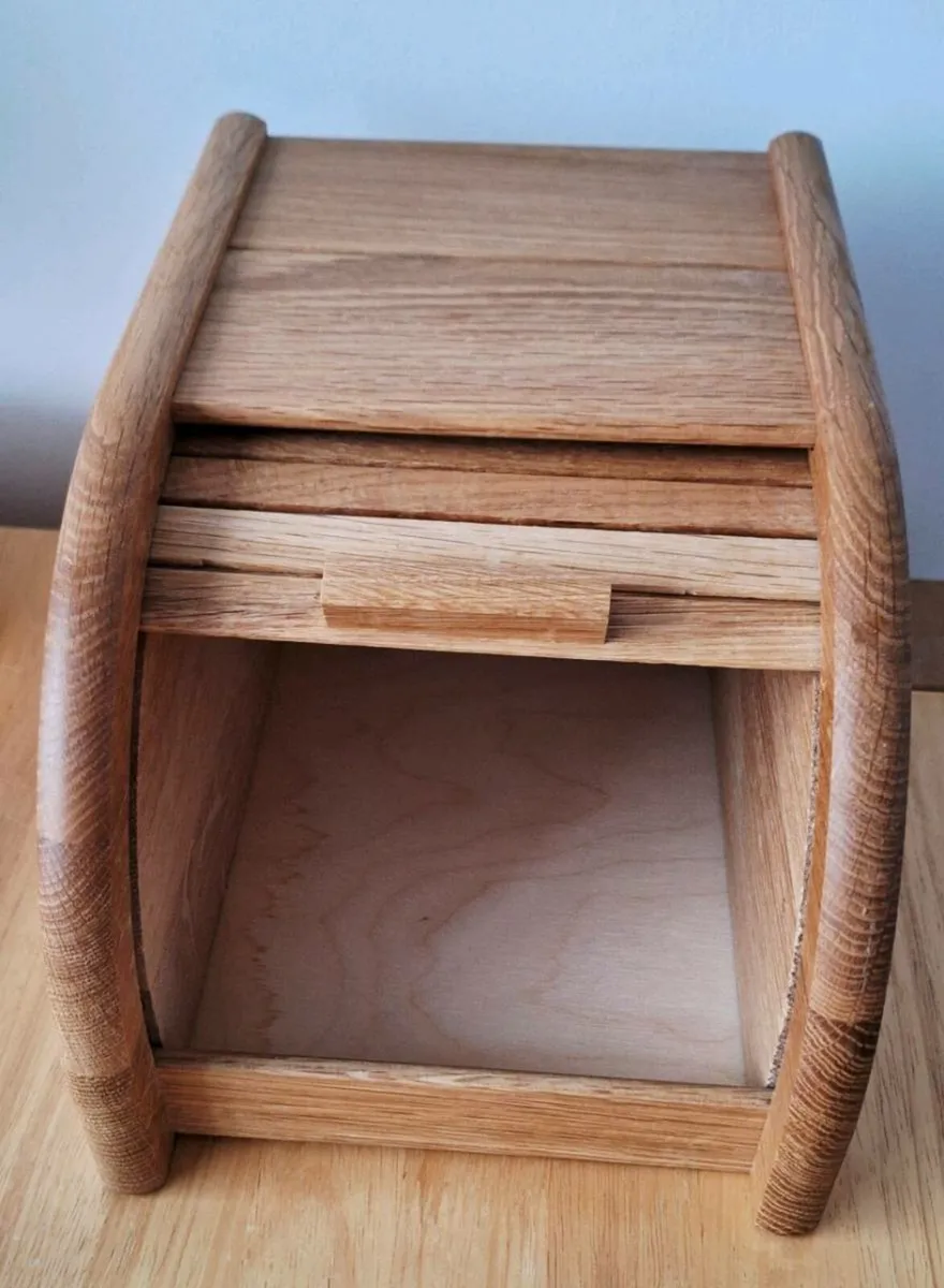 NEW M&S Small Solid Oak Bread Bin - Image 4