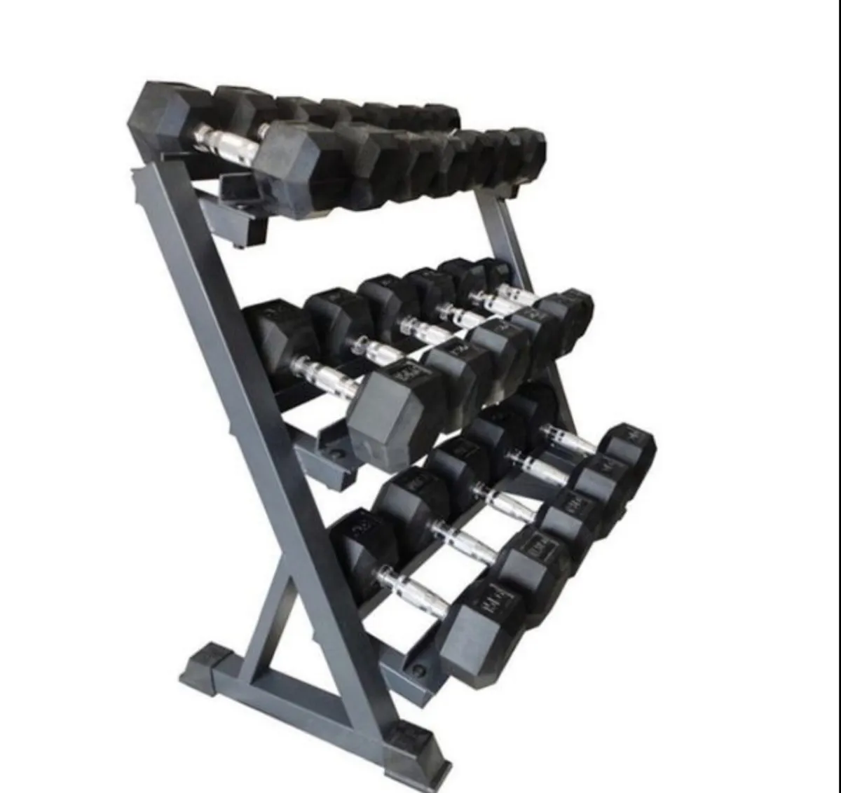 Hex Dumbbells 2.5kg - 20kg + storage rack (new)