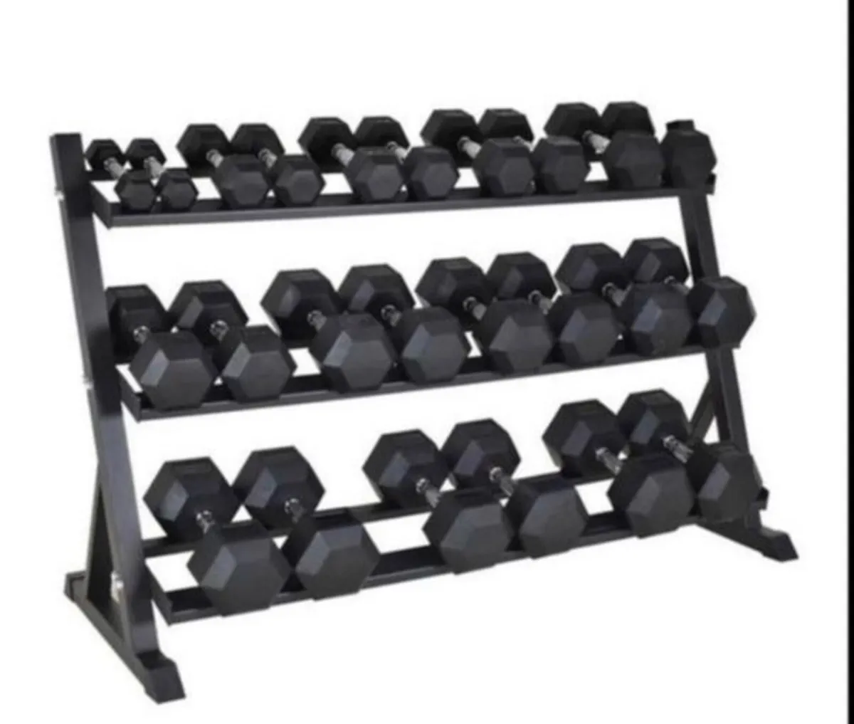 Hex Dumbbells 2.5kg -25kg + storage rack (new)