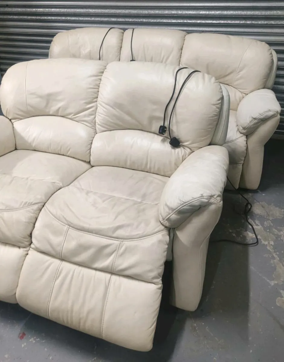 3+2 Electric recliner leather sofas *delivery - Image 2