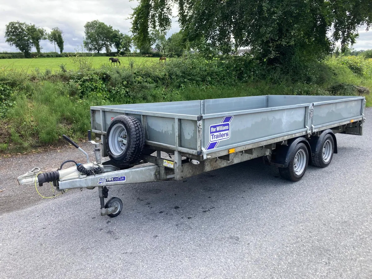 22 Ifor Williams LM146 14ft Dropside Trailer - Image 1