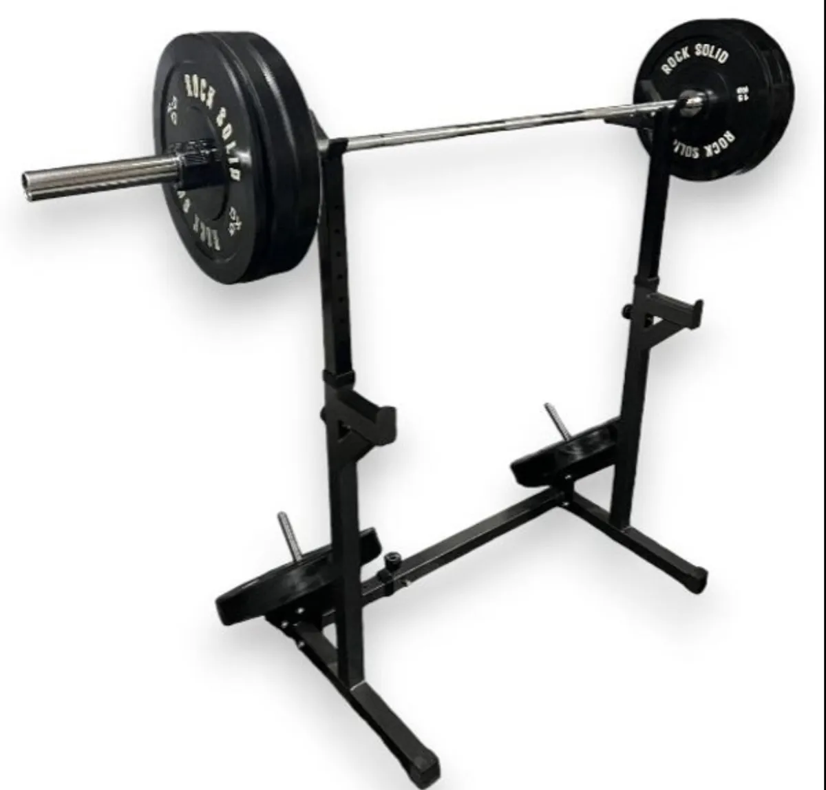 Home gym bundle (squat rack, barbell, weights) - Image 1