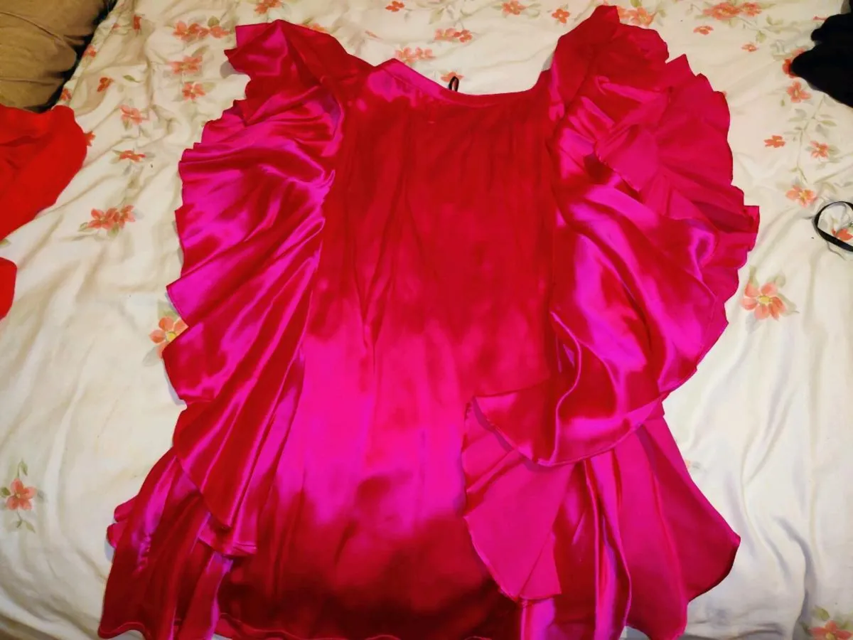 FRAN JANE DESIGNER, New Hot Pink Slip Over Blouse - Image 2