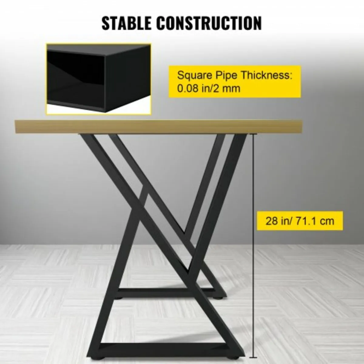 Z Shape Metal Table Legs Dining Table Legs 28"x18" - Image 3
