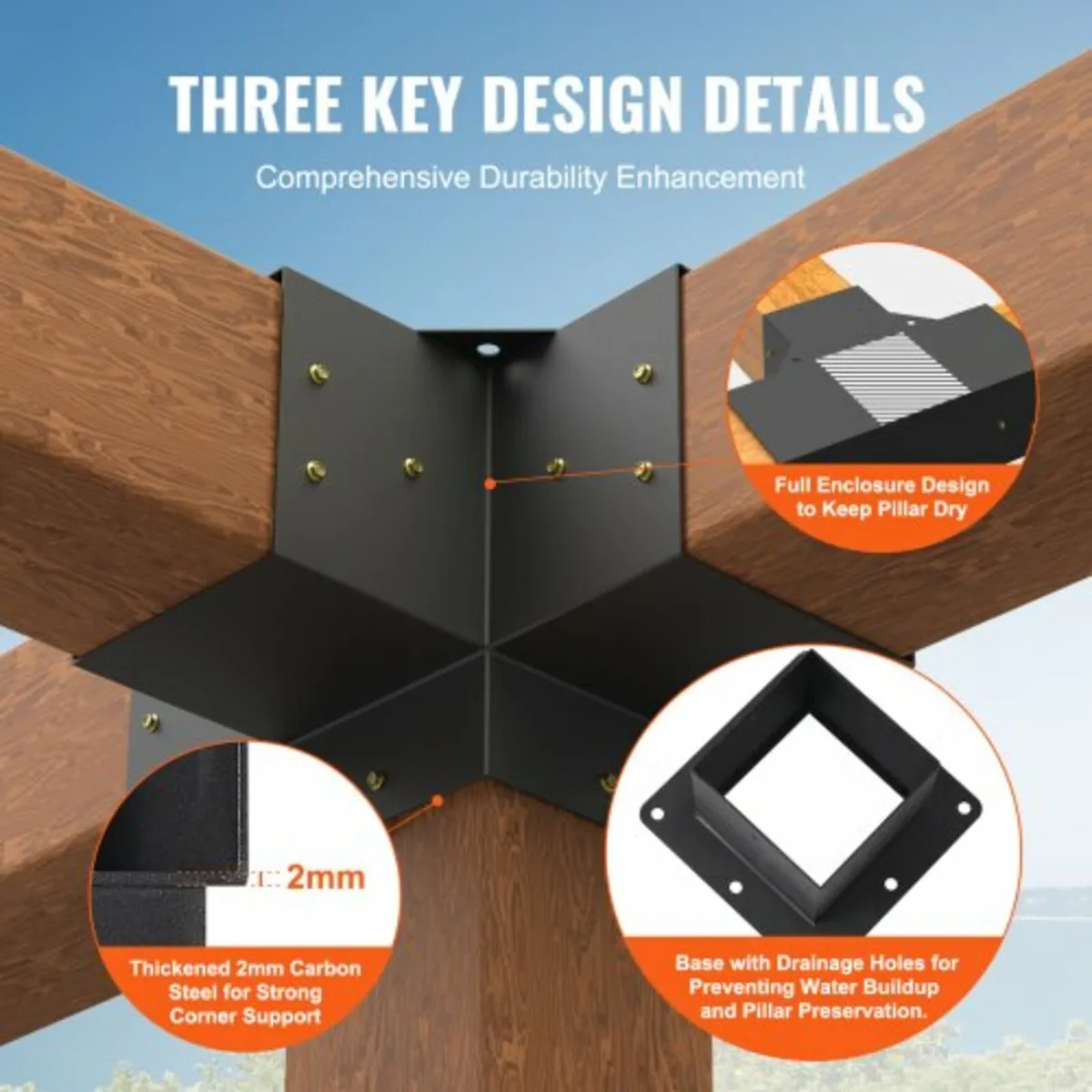 Pergola Bracket Kit 6''x6'',, Inner Size 5.6"x5.6 - Image 3