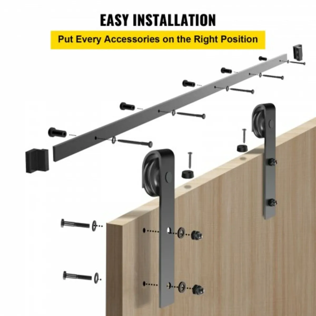 Barn Door Hardware Kit Barn Door Kit 10 FT Carbon - Image 2